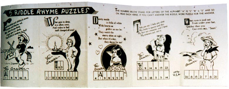 C. Carey Cloud - Cracker Jack Prize - 5 Riddle Rhyme Puzzles