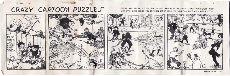 C. Carey Cloud - Cracker Jack Prize - Crazy Cartoon Puzzles