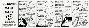 C. Carey Cloud - Drawing Made Easy - 4 Simple Lessons - Cracker Jack Prize - Horse - Pig - Bull - Cat