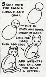 C. Carey Cloud - Drawing Made Easy - 4 Simple Lessons - Cracker Jack Prize - cat