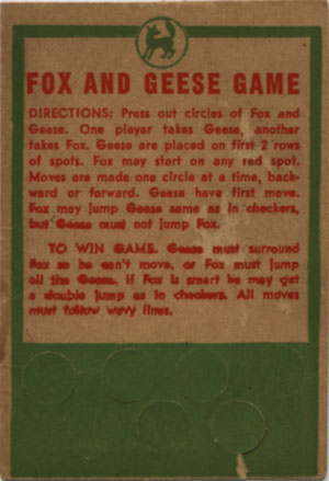 Fox and Geese Game - back