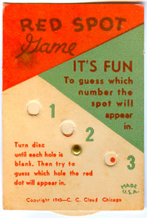 Cracker Jack Prize - Red Spot Game - 1940