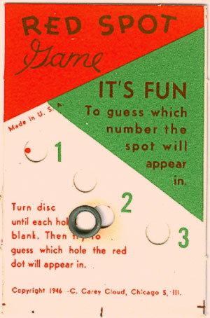Cracker Jack Prize - Red Spot Game - 1946