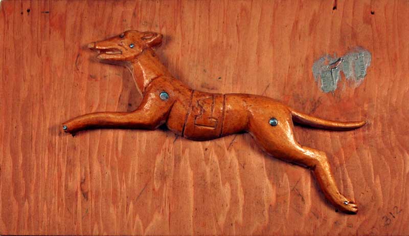 Carey Cloud basswood carving of the for racing dog Action Toy