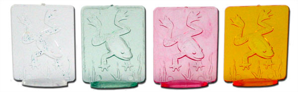 C. Carey Cloud - Cracker Jack Prize - Clear, Green, Pink, and Amber Frog