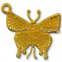 Plastic Dangle Butterfly in Amber