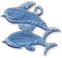 Plastic Dangle Fish/Dolphins in Sapphire