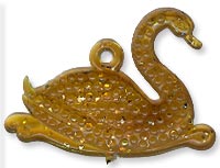 Plastic Dangle Swan in Amber