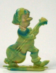 C. Carey Cloud - Standing Plastic Character - Woodcut - Cellist - oval base