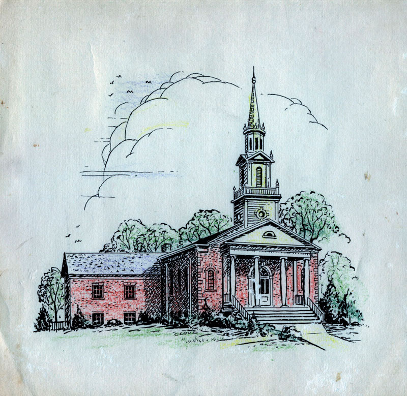 C. Carey Cloud Drawing - The Christian Church in Nashville
