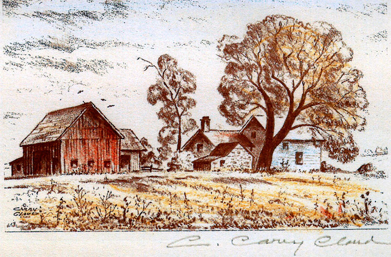 C. Carey Cloud Drawing - The Farm