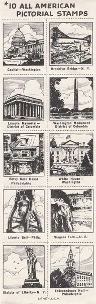 10 All American Scene Stamps