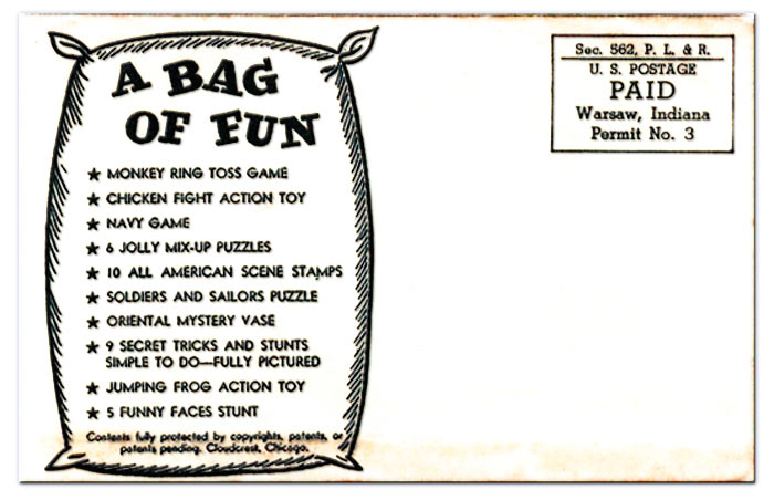 Envelope for A Bag Of Fun - a C. Carey Cloud prize pack