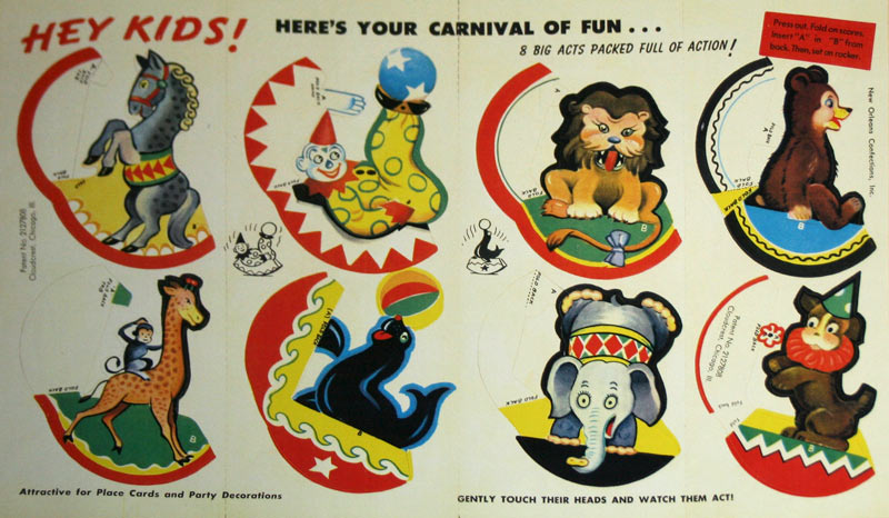 Carnival Cut-Out Action Toys