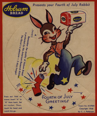 Holsum Bread - Rocking Forth of July Rabbit